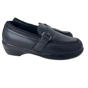 Orthofeet X-Wide Chelsea Shoes Womens Size 9.5 Black Leather Round‎ Toe Slip-On